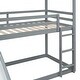 preview thumbnail 27 of 40, Twin Over Twin Wooden Bunk Bed with Roof, Slide and Ladder