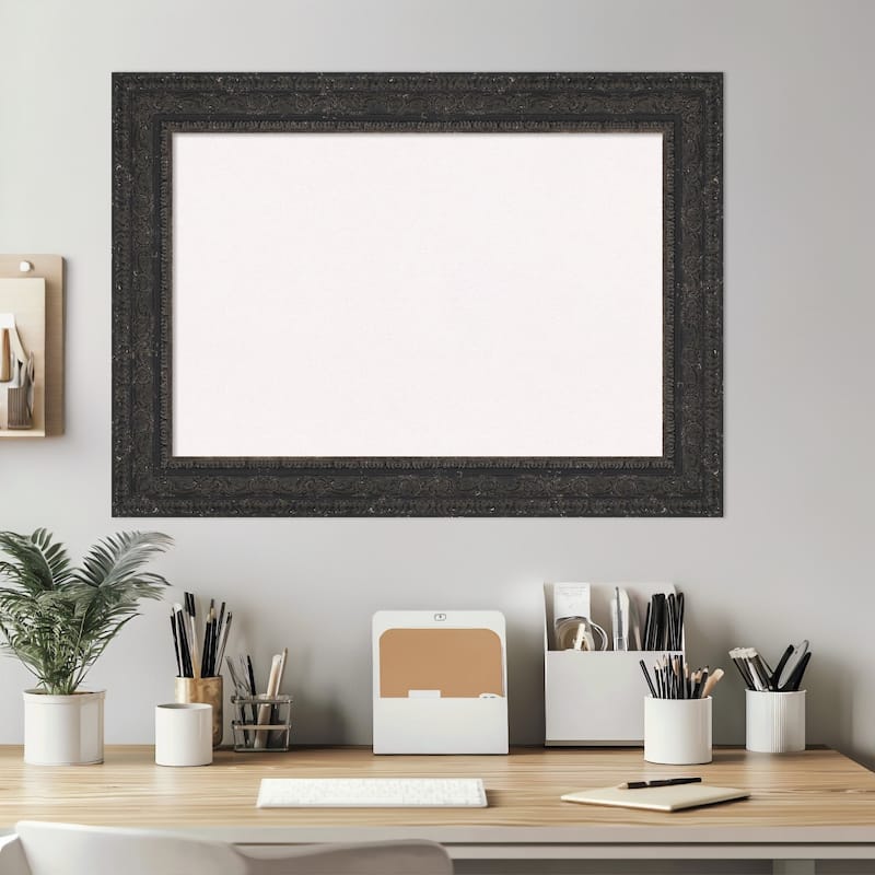 Attic Aged Black Wood Framed Cork Board - Bulletin Board, Organization Board, Pin Board