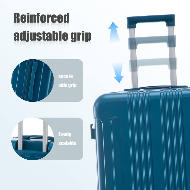 20"/24"/28" 3-Piece, Modern Luggage Sets with Retractable Handle and Combination Lock, for Boarding Travel, Dark Blue