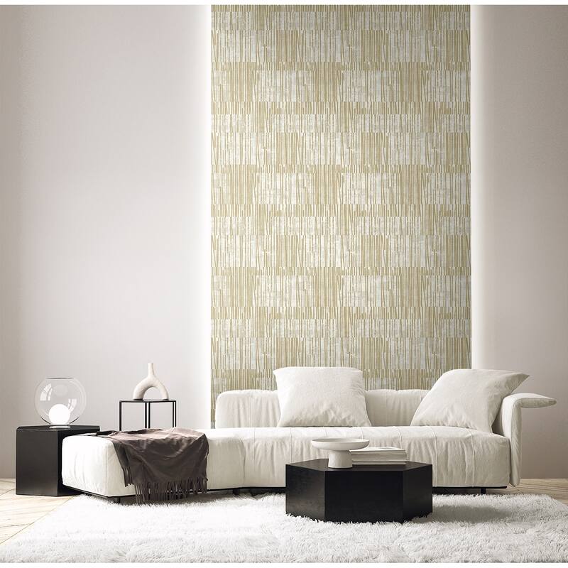 Seabrook Designs Serapha Lines Non-Woven Unpasted Wallpaper