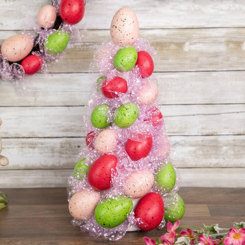 3-Piece Speckled Easter Egg Tree, Ball and Wreath Set