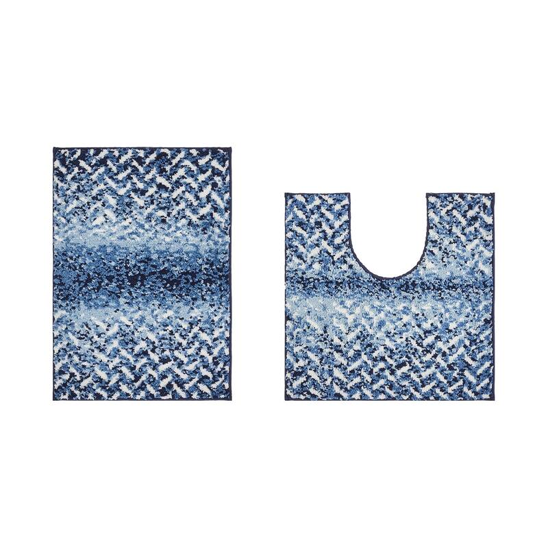 Better Trends Casablanca Collection 100% Micro Polyester Soft Plush & Absorbent Water Machine Washable 2 Piece Bath Rug Set