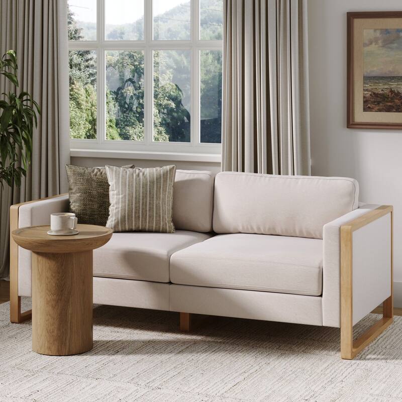 Madison Modern Upholstered Modular Sofa or Couch for Living Room with Solid Wood Legs