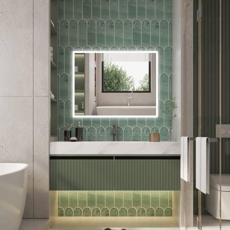 Modern Wall Mounted LED Bathroom mirror - 28 in. W x 36 in. H