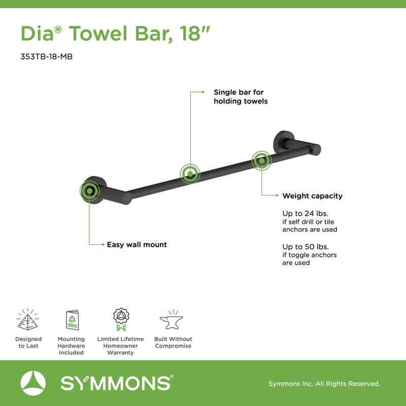Symmons Dia 18" Towel Bar