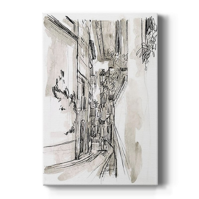 Europe Street Sketches I Premium Gallery Wrapped Canvas - Ready to Hang - 24X36