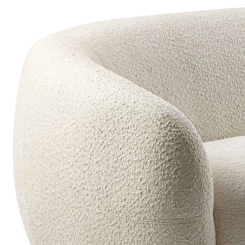 WYNDENHALL Cara 89 inch Wide Contemporary Sofa in Vanilla Cream Boucle Performance Fabric - 88.5" W x 39.25" D x 28.75" H