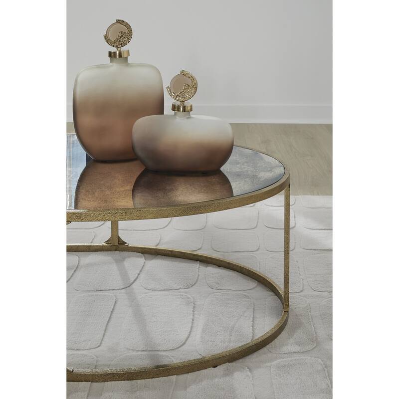 Signature Design by Ashley Korajane Gold/Gray Coffee Table - 48"W x 28"D x 18"H