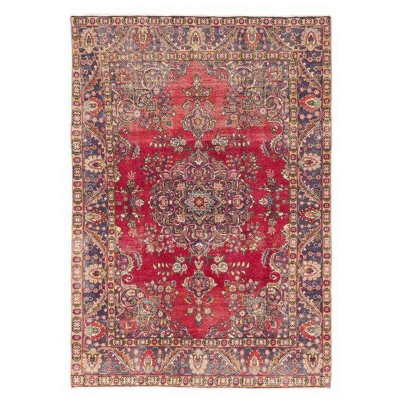 ECARPETGALLERY Hand-knotted Antalya Vintage Red Wool Rug - 6'8 x 9'10
