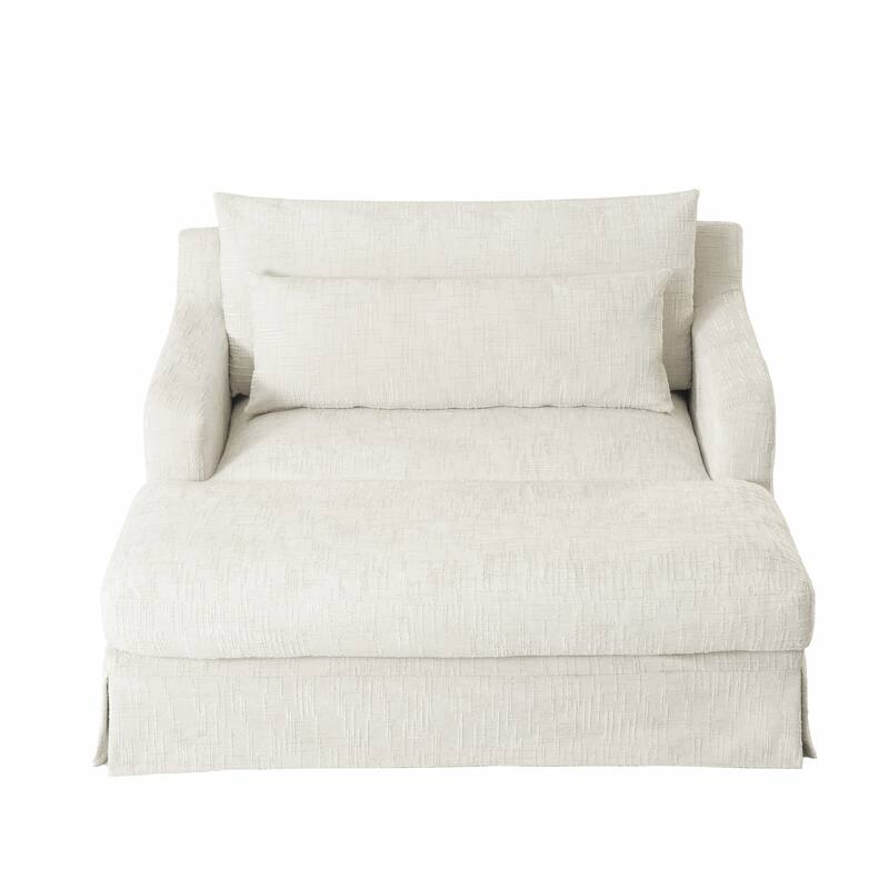 Chenille Sofa Bed with Extra-Deep Seat by Harper&Bright Designs