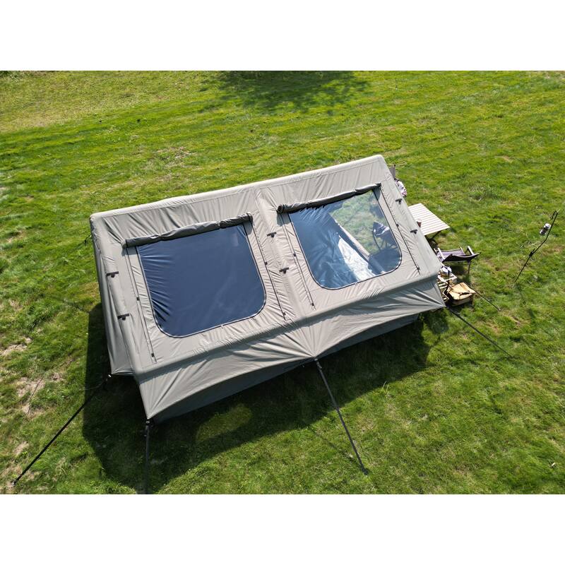 9.8 x13ft Inflatable Camping Tents with Hand Pump, Air Glamping Tents, Easy Setup Waterproof and Windproof Blow up Tent