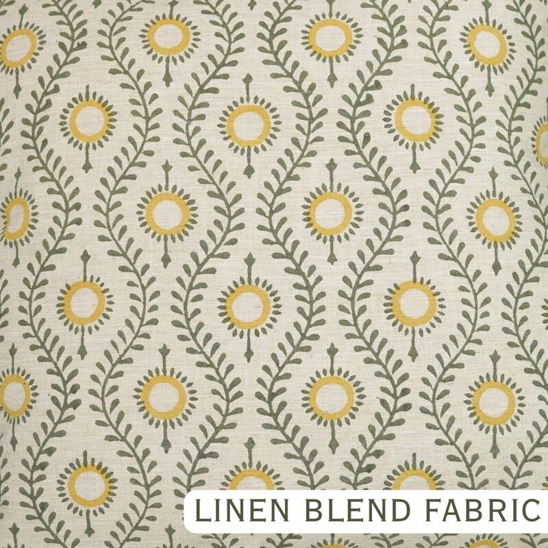 Fabdivine Hand Block Double Side Floral Print Sofa, Couch Decoration Pillow Case