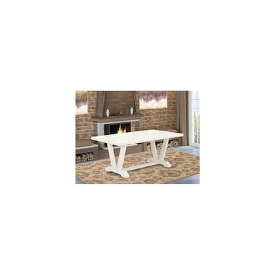 Modern Rectangular Dining Table - Linen White Tabletop & Base - Kitchen Table for Family Gatherings - 72