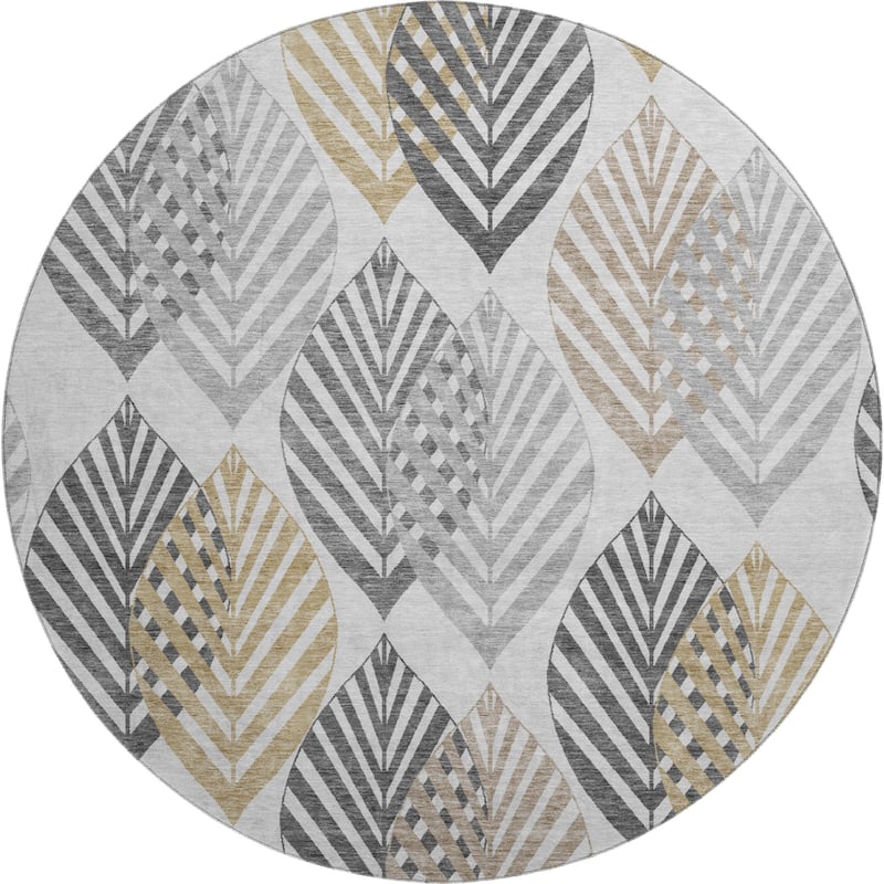 Premium Washable Super Soft Farmhouse Leaves Mayfield Rug