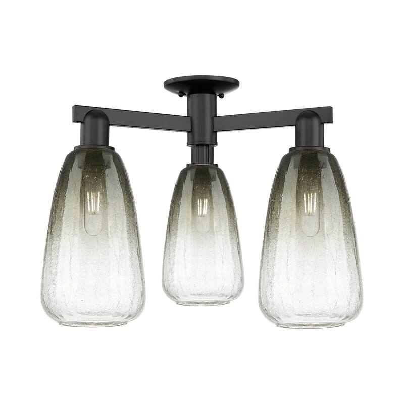 Innovations Lighting Downtown Urban - Brookhaven Almond - 3 Light 24" Semi-Flush Mount