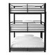 preview thumbnail 9 of 8, Cody Contemporary Black Metal Triple Decker Bunk Bed with 2 Ladder by Furniture of America