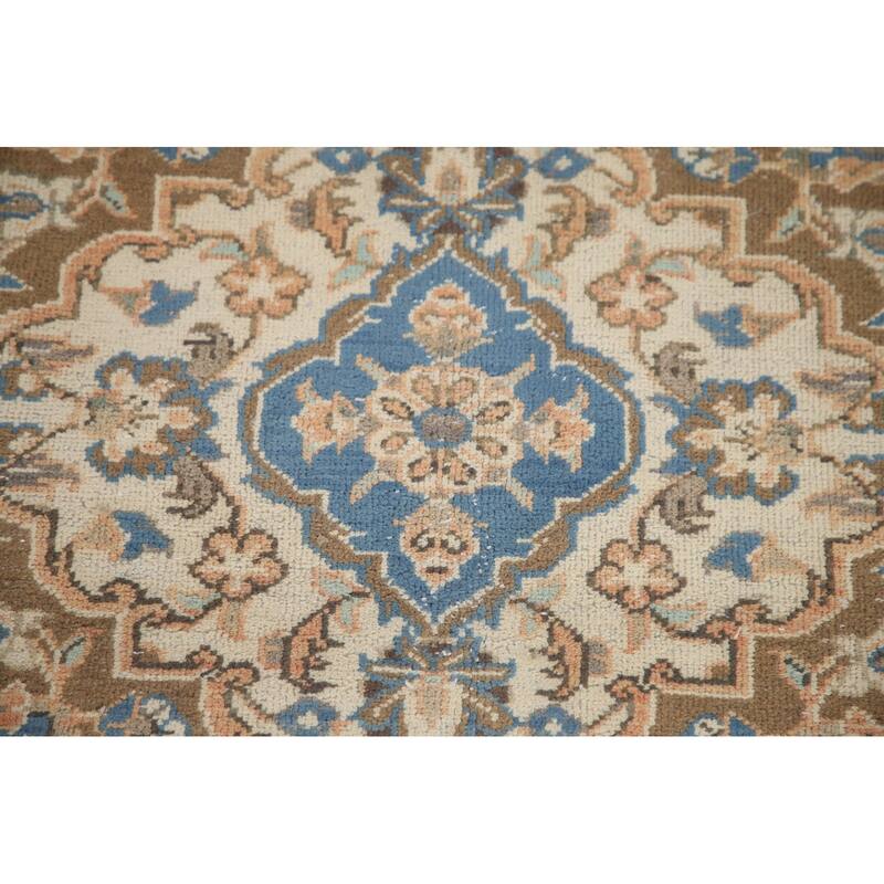 Hand Knotted Oriental 100% Wool Carpet Traditional Floral Pink Mashad Area Rug - 13' 2'' X 9' 9''