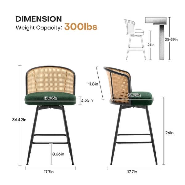 dimension image slide 0 of 13, 26"/29" Upholstered Swivel Bar Stool /Counter Stools Set of 2/3/4