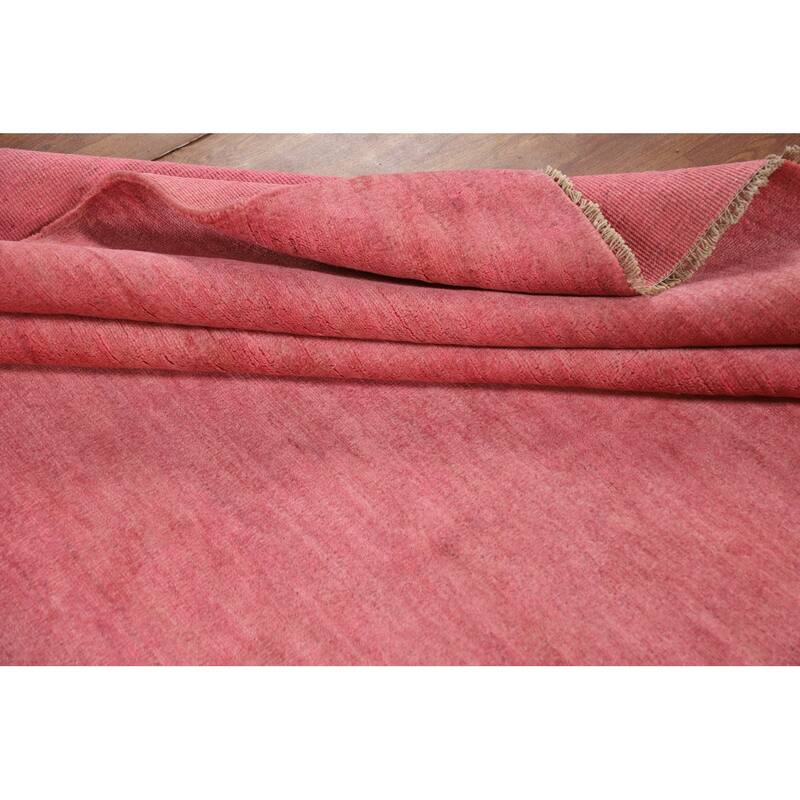 Modern Pink Gabbeh Oriental Area Rug Handmade Wool Carpet - 6'4" x 9'3"