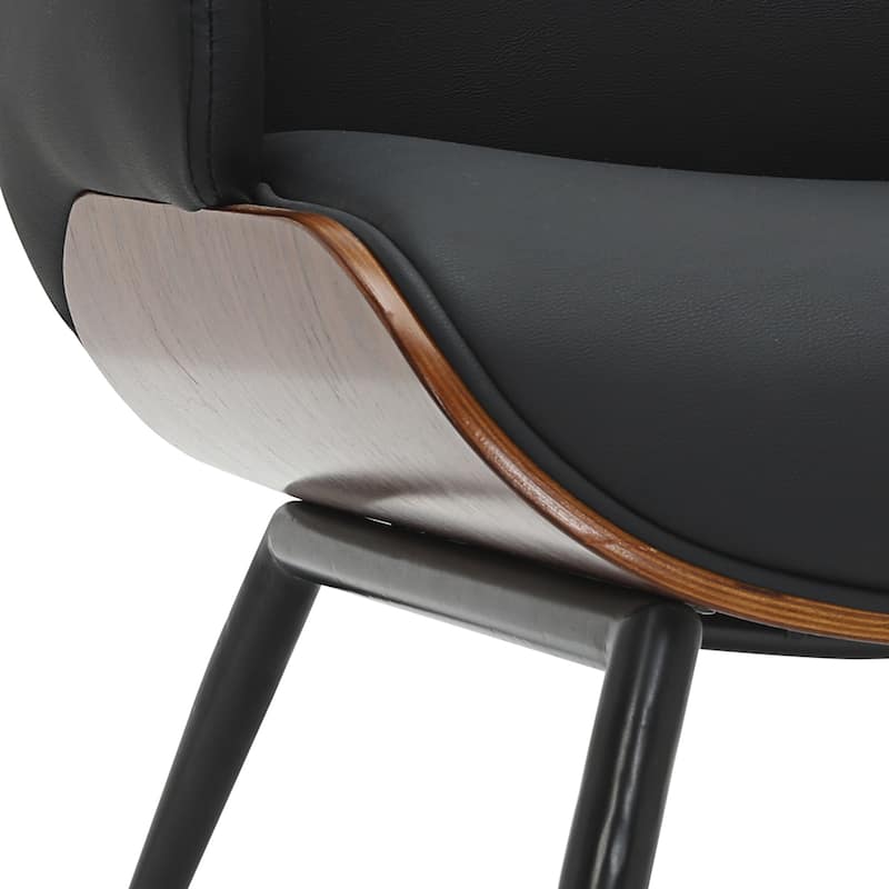 Contemporary Faux Leather and Metal Accent Chair