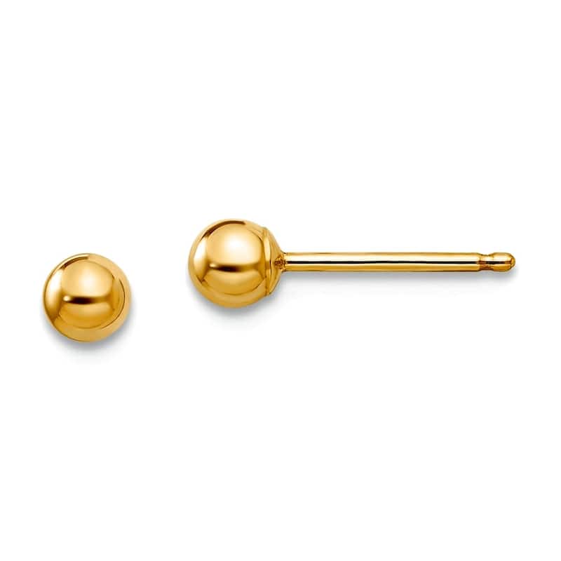 Curata 14k Yellow or White Gold Polished 3-8mm Ball Post Stud Earrings