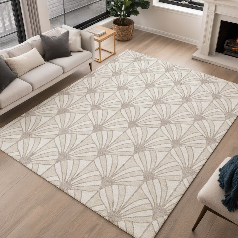 Machine Washable Indoor/ Outdoor Casual Kim Chantille Rug