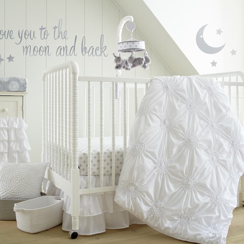 Willow 5-Piece Nursery Crib Bedding Set - White - Levtex Baby