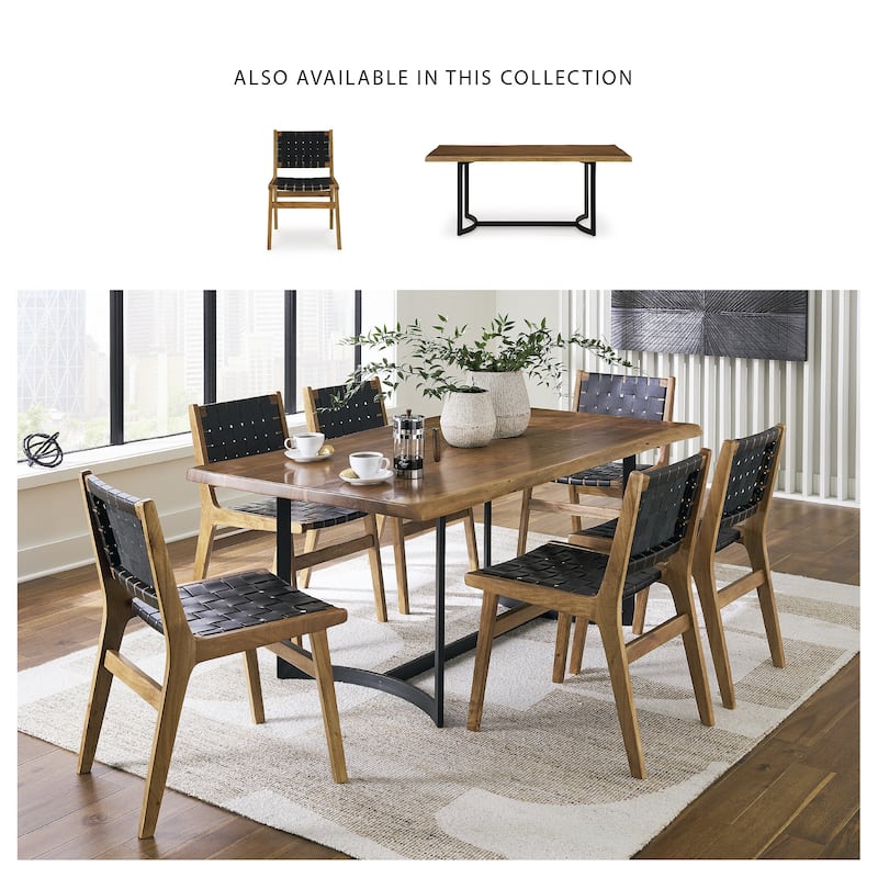Signature Design by Ashley Fortmaine Brown/Black Dining Table - 72.25" W x 38.63" D x 30.63" H
