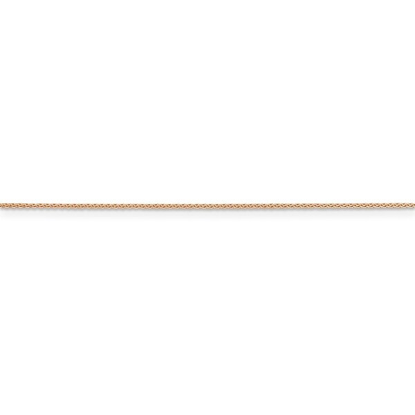 Solid 14k Yellow Gold .80mm Round Diamond-Cut Wheat Chain Necklace 16