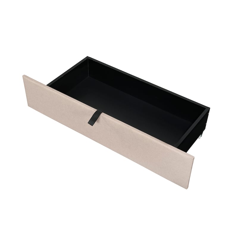 Upholstered Platform Bed with Storage Headboard