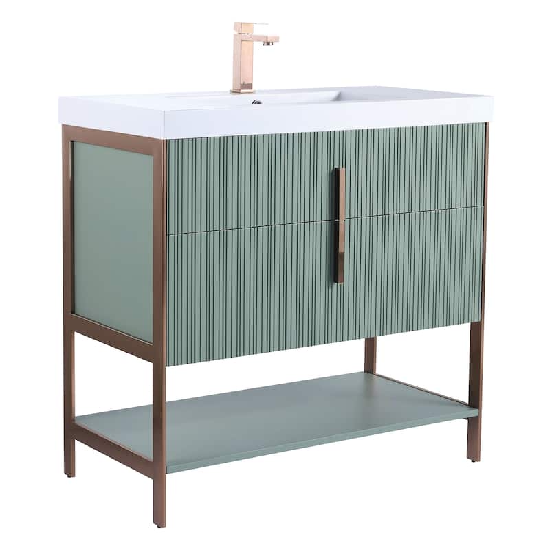 Fine Fixtures Serenity Modern Bathroom Vanity with White Gel Acrylic Top