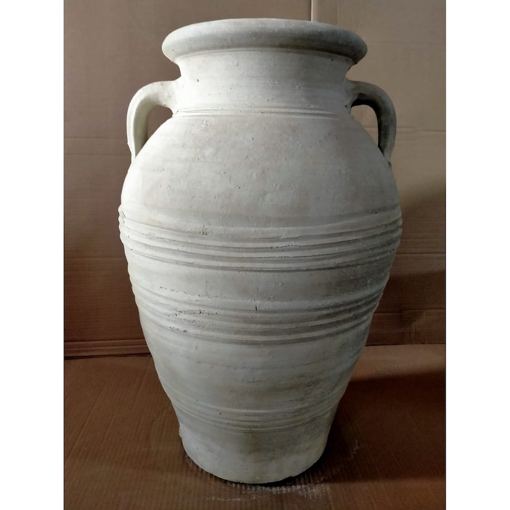 Terracotta Amphora Pot w/2 Handles H 27.6" & Dia 15.8" - Terracotta