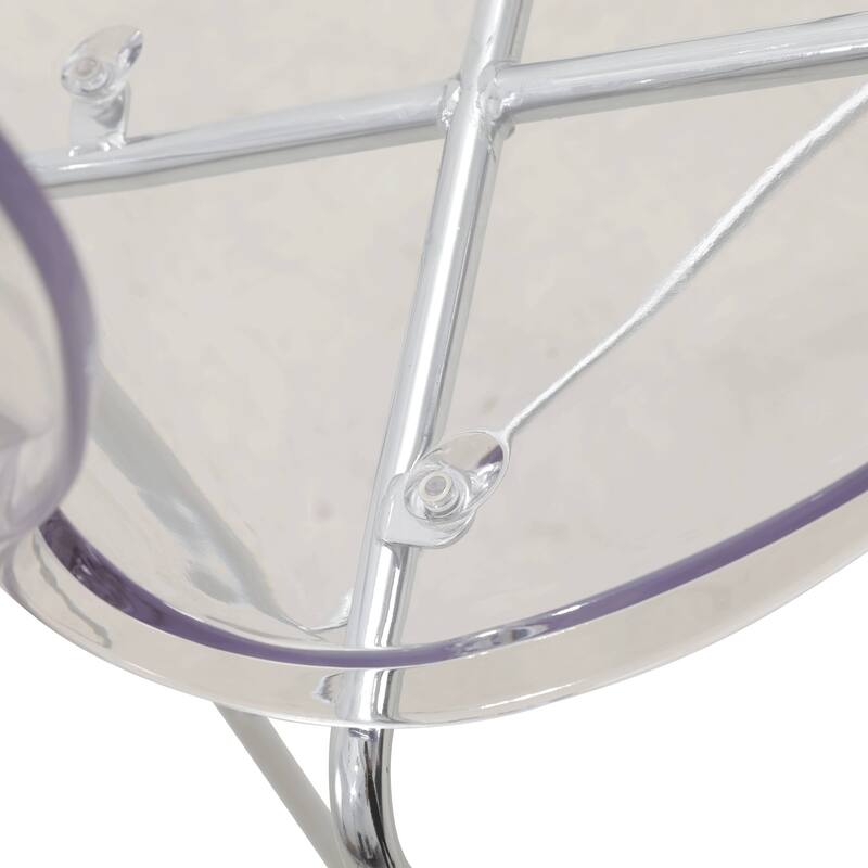 30 in. Seat Height Acrylic Plastic Barstool in Chrome Steel Frame Armless with Footrest