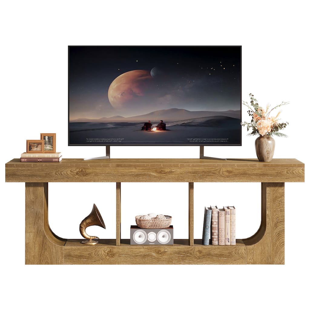 Wood TV Stand for 70-Inch TVs, 63-Inch Entertainment Center