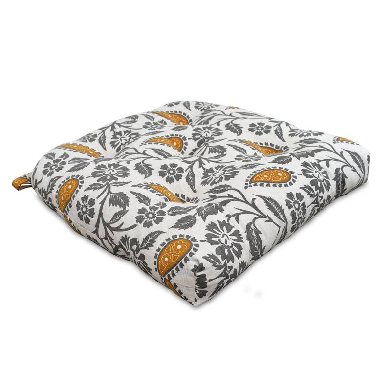 Handmade Cotton Chair Seat Pads Cushions - Comfortable Pad with Ties (16''x16'') 3'' Thick