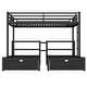 preview thumbnail 7 of 11, Full XL Over Twin & Twin Bunk Bed Multi-functional Metal Triple Bed Frame with Drawers, USB Ports, Storage Headboard and Shelves