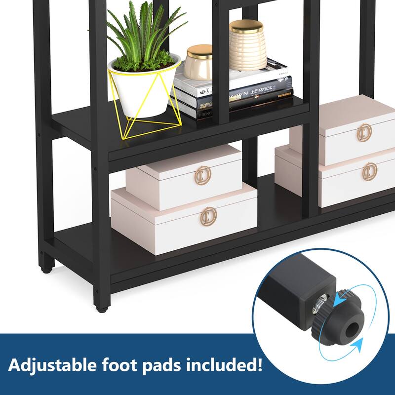 6-Tier Etagere Bookcase, Industrial Geometric Bookshelf