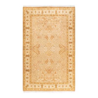 Overton Handknotted Wool Traditional Oriental Brown Area Rug - 5' x 8'