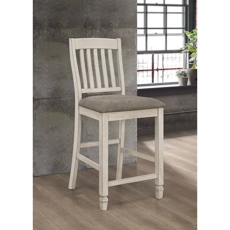 Set of 2 Slat Back Counter Height Chair