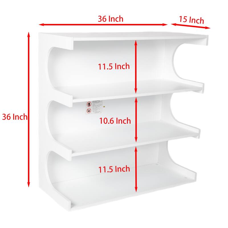 Roomfitters Multifunctional Bookshelf & Coffee Table, 4-Tier Minimalist Organizer, Modern Living Room Bookcase
