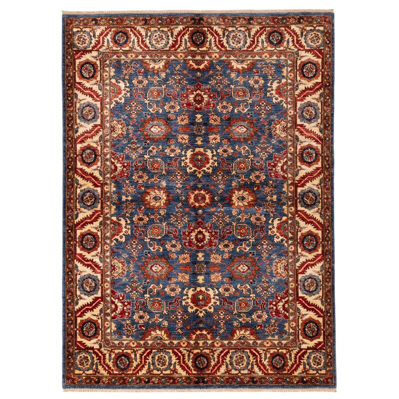 ECARPETGALLERY Hand-knotted Aryana Dark Blue Wool Rug - 5'9 x 7'9