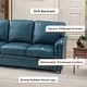 preview thumbnail 48 of 70, Rita Transitional Living Room 3-Seat Genuine Leather Nailhead Sofa with Solid Wood Legs and Removable Cushions