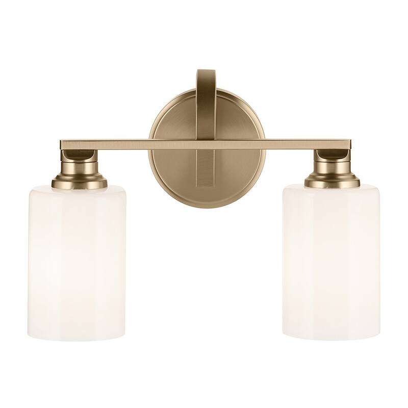 Kichler Lighting Gioe 14.25" 2-Light Vanity Light with Opal Glass in Champagne Bronze