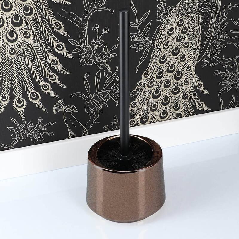 Bronze Porcelain Bathroom Accessory Set 4-Pieces Crackled Texture