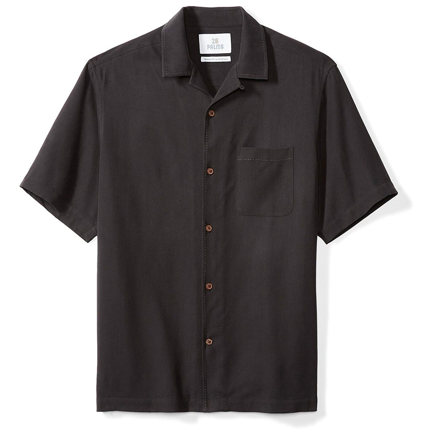 black silk camp shirt