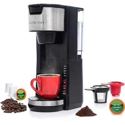 Single Serve 2 in 1 Coffee Brewer K-Cup Pods Compatible & Ground Coffee
