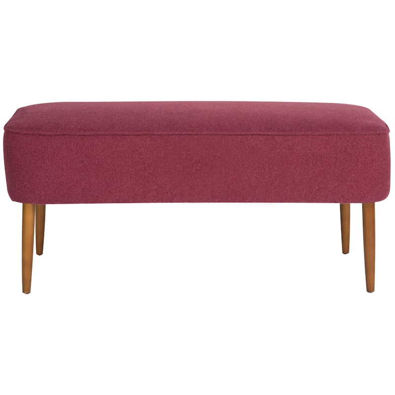 SAFAVIEH Ariane Mid Century Orange Wool Bench - 39.6" x 19.9" x 18.3" - 40Wx20Dx18H