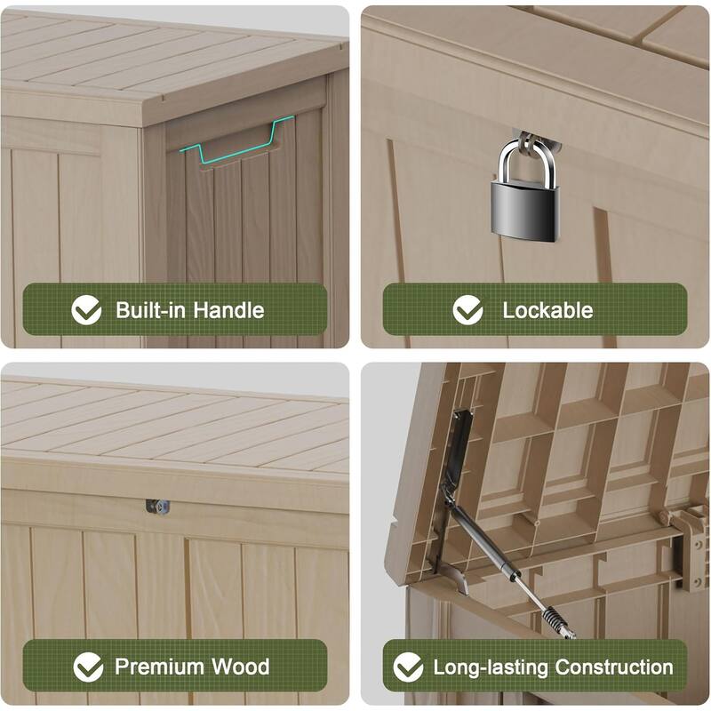 150 Gallon Outdoor Storage Box, Waterproof Deck Box for Patio & Garden