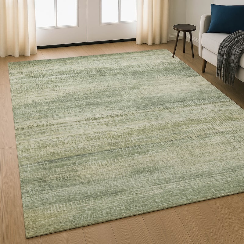 Premium Washable Super Soft Modern Layers Mayfield Rug - Aloe - 8' x 10'