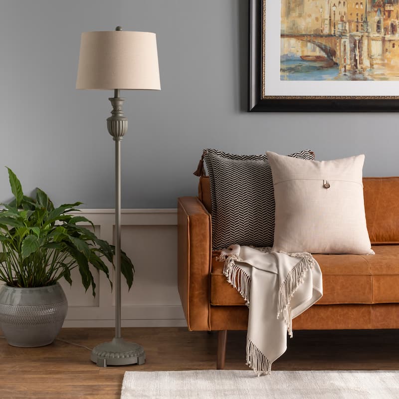 Aldon Classic Grey Urn Floor Lamp - 59"H x 15"W x 15"D - 59"H x 15"W x 15"D - Grey